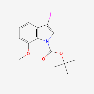 molecular formula C14H16INO3 B13075082 tert-Butyl 3-iodo-7-methoxy-1H-indole-1-carboxylate 