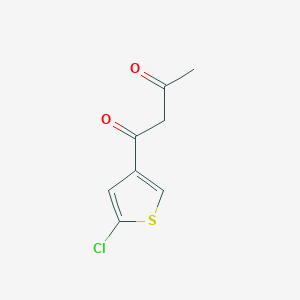 molecular formula C8H7ClO2S B13075090 1-(5-Chlorothiophen-3-yl)butane-1,3-dione 