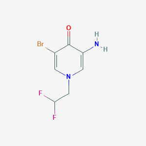 molecular formula C7H7BrF2N2O B13075091 3-Amino-5-bromo-1-(2,2-difluoroethyl)-1,4-dihydropyridin-4-one 