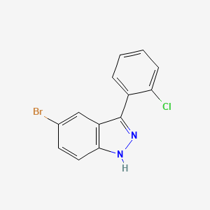 molecular formula C13H8BrClN2 B13075092 5-Bromo-3-(2-chlorophenyl)-1H-indazole CAS No. 163434-09-1