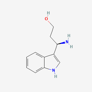 molecular formula C11H14N2O B13075194 (3R)-3-amino-3-(1H-indol-3-yl)propan-1-ol 