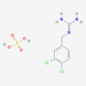 molecular formula C8H11Cl2N3O4S B13075219 1-[(3,4-Dichlorophenyl)methyl]guanidine,sulfuricacid CAS No. 1394042-28-4