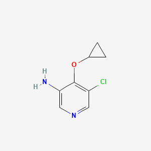 molecular formula C8H9ClN2O B13075255 5-Chloro-4-cyclopropoxypyridin-3-amine 