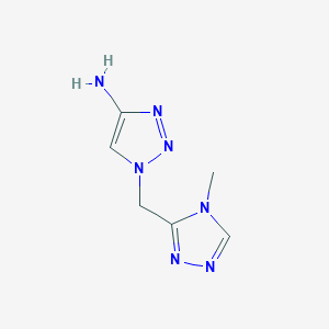 molecular formula C6H9N7 B13075260 1-[(4-methyl-4H-1,2,4-triazol-3-yl)methyl]-1H-1,2,3-triazol-4-amine 