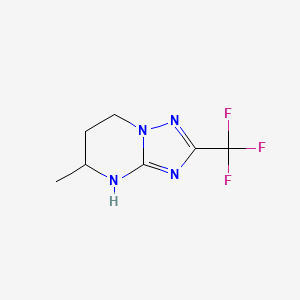 molecular formula C7H9F3N4 B13075291 5-Methyl-2-(trifluoromethyl)-4H,5H,6H,7H-[1,2,4]triazolo[1,5-a]pyrimidine 