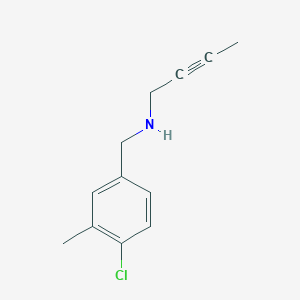 molecular formula C12H14ClN B13075314 (But-2-yn-1-yl)[(4-chloro-3-methylphenyl)methyl]amine 