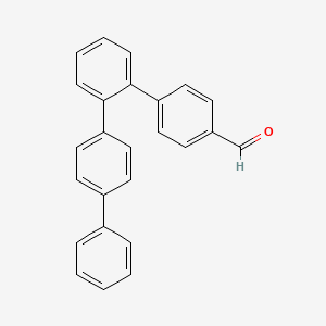 molecular formula C25H18O B13075323 4-[2-(4-phenylphenyl)phenyl]benzaldehyde 