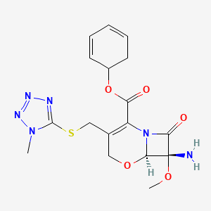 molecular formula C17H20N6O5S B13075331 (6R,7R)-Benzhydryl7-amino-7-methoxy-3-(((1-methyl-1H-tetrazol-5-yl)thio)methyl)-8-oxo-5-oxa-1-azabicyclo[4.2.0]oct-2-ene-2-carboxylate 