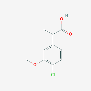 molecular formula C10H11ClO3 B13075335 2-(4-Chloro-3-methoxyphenyl)propanoic acid 