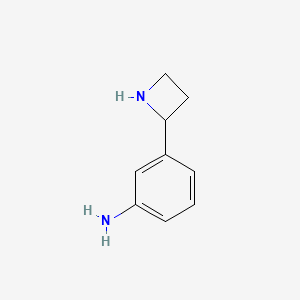 molecular formula C9H12N2 B13075345 3-(Azetidin-2-yl)aniline 