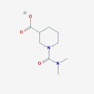 molecular formula C9H16N2O3 B1307537 1-(二甲基氨基甲酰基)哌啶-3-羧酸 CAS No. 702670-21-1