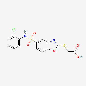 [(5-{[(2-Chlorophenyl)amino]sulfonyl}-1,3-benzoxazol-2-yl)thio]acetic acid