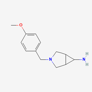 molecular formula C13H18N2O B13075414 3-[(4-Methoxyphenyl)methyl]-3-azabicyclo[3.1.0]hexan-6-amine 