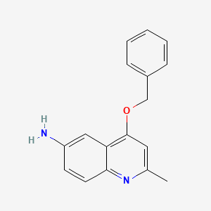 molecular formula C17H16N2O B13075419 4-(Benzyloxy)-2-methylquinolin-6-amine 