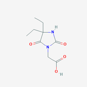 molecular formula C9H14N2O4 B1307542 (4,4-二乙基-2,5-二氧代咪唑烷-1-基)乙酸 CAS No. 714-71-6