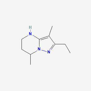 molecular formula C10H17N3 B13075432 2-ethyl-3,7-dimethyl-4H,5H,6H,7H-pyrazolo[1,5-a]pyrimidine 