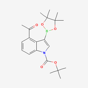 tert-Butyl 4-acetyl-3-(4,4,5,5-tetramethyl-1,3,2-dioxaborolan-2-yl)-1H-indole-1-carboxylate