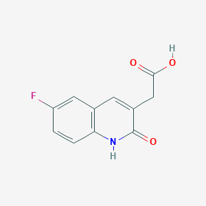 molecular formula C11H8FNO3 B13075472 2-(6-Fluoro-2-hydroxyquinolin-3-yl)acetic acid 