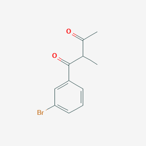 molecular formula C11H11BrO2 B13075506 1-(3-Bromophenyl)-2-methylbutane-1,3-dione 