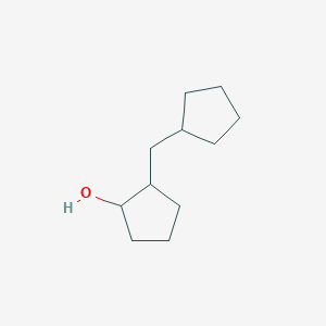 molecular formula C11H20O B13075559 2-(Cyclopentylmethyl)cyclopentan-1-ol 