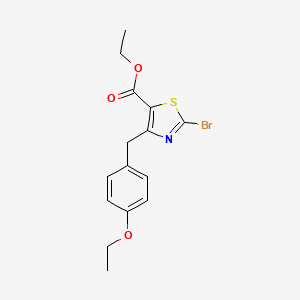 molecular formula C15H16BrNO3S B13075574 Ethyl 2-bromo-4-(4-ethoxybenzyl)thiazole-5-carboxylate 