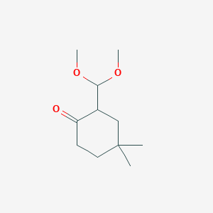 molecular formula C11H20O3 B13075589 2-(Dimethoxymethyl)-4,4-dimethylcyclohexan-1-one 