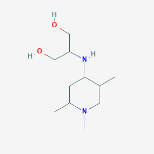 molecular formula C11H24N2O2 B13075591 2-[(1,2,5-Trimethylpiperidin-4-yl)amino]propane-1,3-diol 