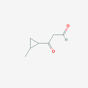 molecular formula C7H10O2 B13075607 3-(2-Methylcyclopropyl)-3-oxopropanal 