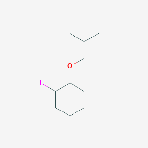 molecular formula C10H19IO B13075663 1-Iodo-2-(2-methylpropoxy)cyclohexane 