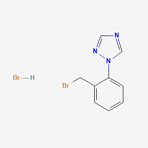 molecular formula C9H9Br2N3 B13075683 1-(2-(Bromomethyl)phenyl)-1H-1,2,4-triazole hydrobromide 