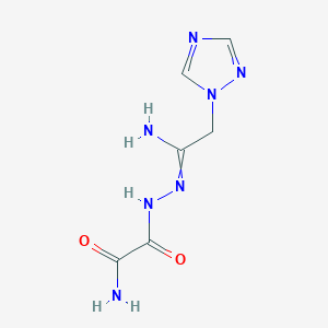 molecular formula C6H9N7O2 B1307569 2-oxo-2-{2-[2-(1H-1,2,4-triazol-1-yl)ethanimidoyl]hydrazino}acetamide CAS No. 338405-25-7