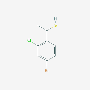 molecular formula C8H8BrClS B13075691 1-(4-Bromo-2-chlorophenyl)ethane-1-thiol 