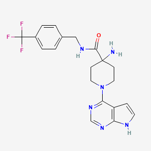 4-Piperidinecarboxamide, 4-amino-1-(7h-pyrrolo[2,3-d]pyrimidin-4-yl)-n-[[4-(trifluoromethyl)phenyl]methyl]-