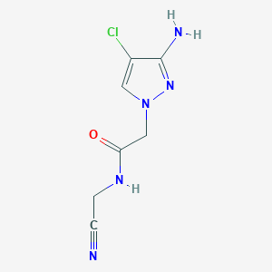 molecular formula C7H8ClN5O B13075729 2-(3-Amino-4-chloro-1H-pyrazol-1-YL)-N-(cyanomethyl)acetamide 