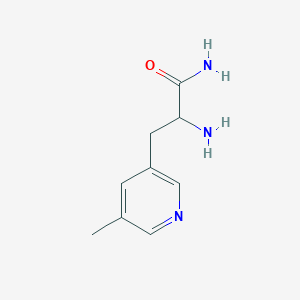 molecular formula C9H13N3O B13075781 2-Amino-3-(5-methylpyridin-3-yl)propanamide 