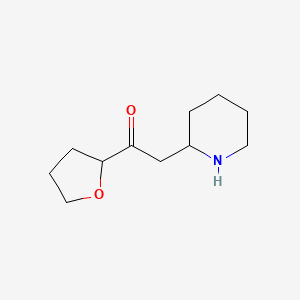 molecular formula C11H19NO2 B13075788 1-(Oxolan-2-yl)-2-(piperidin-2-yl)ethan-1-one 