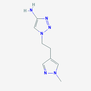 molecular formula C8H12N6 B13075809 1-[2-(1-Methyl-1H-pyrazol-4-yl)ethyl]-1H-1,2,3-triazol-4-amine 