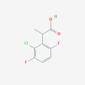 molecular formula C9H7ClF2O2 B13075845 2-(2-Chloro-3,6-difluorophenyl)propanoic acid 