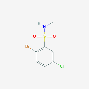 molecular formula C7H7BrClNO2S B13075882 2-Bromo-5-chloro-N-methylbenzene-1-sulfonamide 