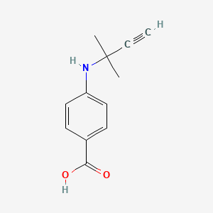 molecular formula C12H13NO2 B13075954 4-((2-Methylbut-3-yn-2-yl)amino)benzoic acid 