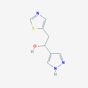 1-(1H-Pyrazol-4-yl)-2-(1,3-thiazol-5-yl)ethan-1-ol