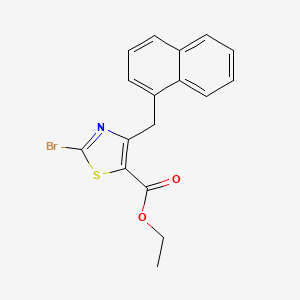 molecular formula C17H14BrNO2S B13075999 Ethyl 2-bromo-4-(naphthalen-1-ylmethyl)thiazole-5-carboxylate 