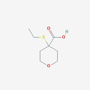 molecular formula C8H14O3S B13076004 4-(Ethylsulfanyl)oxane-4-carboxylic acid 