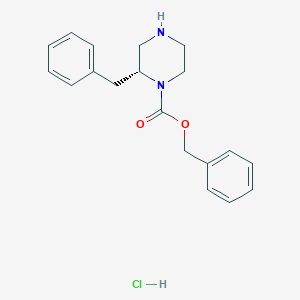 molecular formula C19H23ClN2O2 B13076039 (R)-1-N-CBZ-2-BENZYLPIPERAZINE hydrochloride CAS No. 1217666-92-6