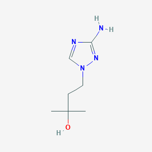 molecular formula C7H14N4O B13076045 4-(3-amino-1H-1,2,4-triazol-1-yl)-2-methylbutan-2-ol 