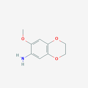 molecular formula C9H11NO3 B13076058 7-Methoxy-2,3-dihydrobenzo[b][1,4]dioxin-6-amine 