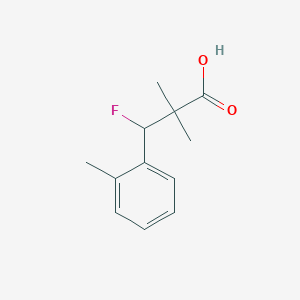 molecular formula C12H15FO2 B13076066 3-Fluoro-2,2-dimethyl-3-(2-methylphenyl)propanoic acid 