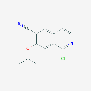 molecular formula C13H11ClN2O B13076108 1-Chloro-7-isopropoxyisoquinoline-6-carbonitrile 