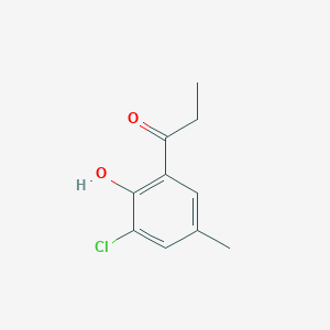 molecular formula C10H11ClO2 B13076154 1-(3-Chloro-2-hydroxy-5-methylphenyl)propan-1-one 