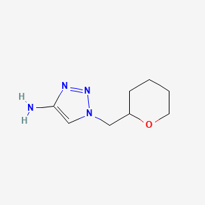 molecular formula C8H14N4O B13076181 1-[(Oxan-2-yl)methyl]-1H-1,2,3-triazol-4-amine 